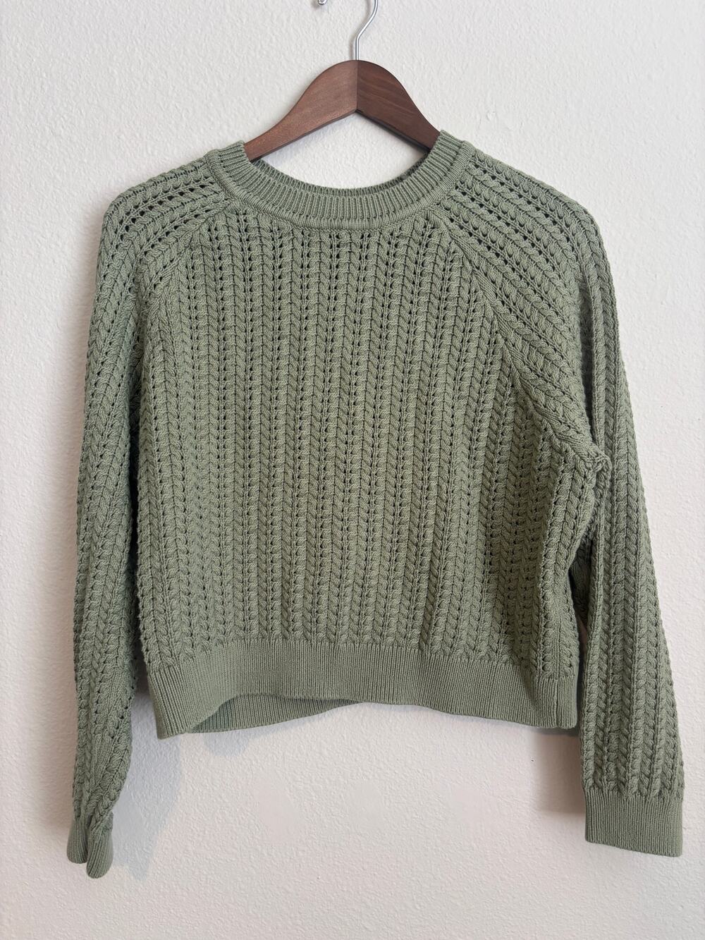Marine Layer Cotton Knit Sweater Sage M